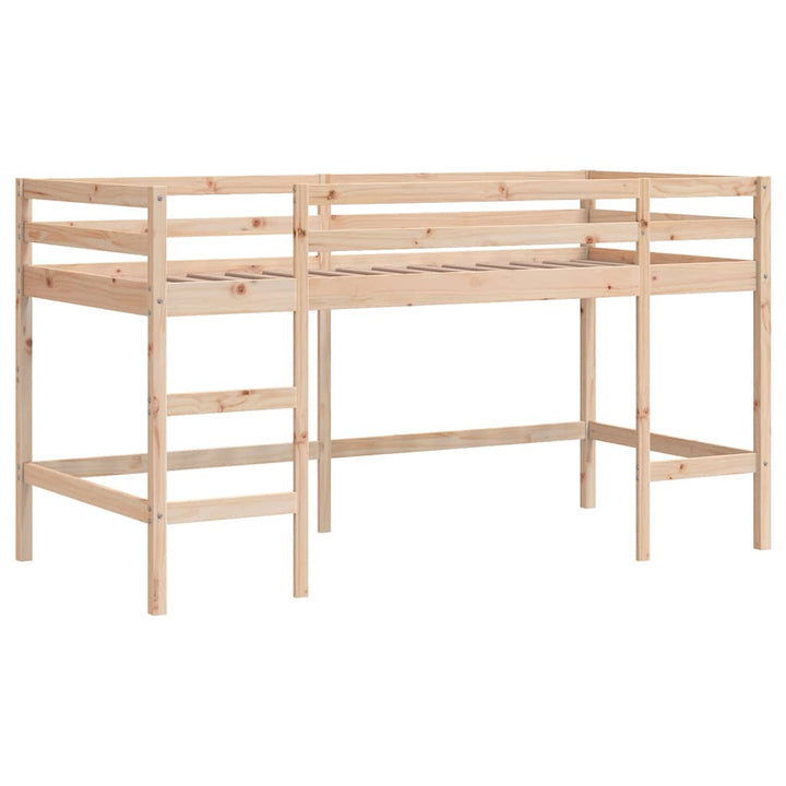 højseng med stige 90x190 cm massivt fyrretræ