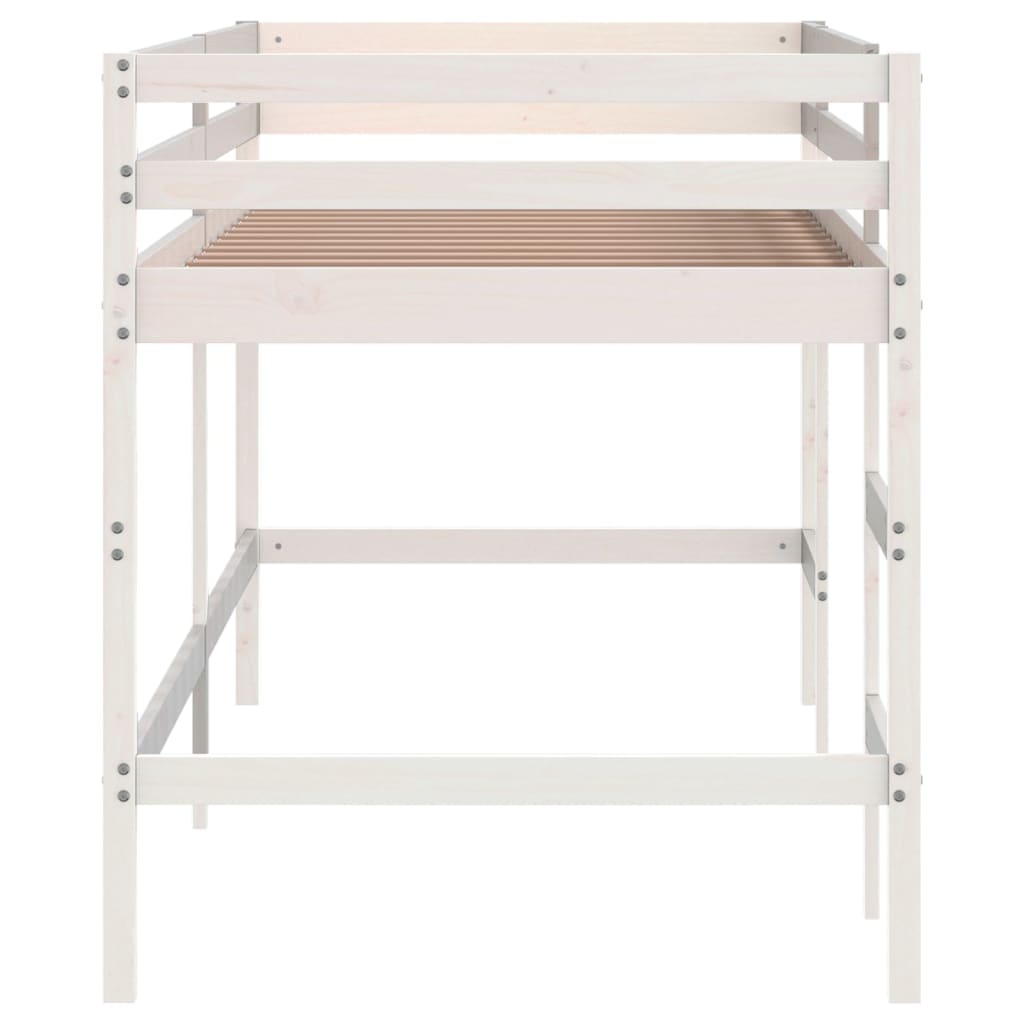 højseng med stige 90x190 cm massivt fyrretræ