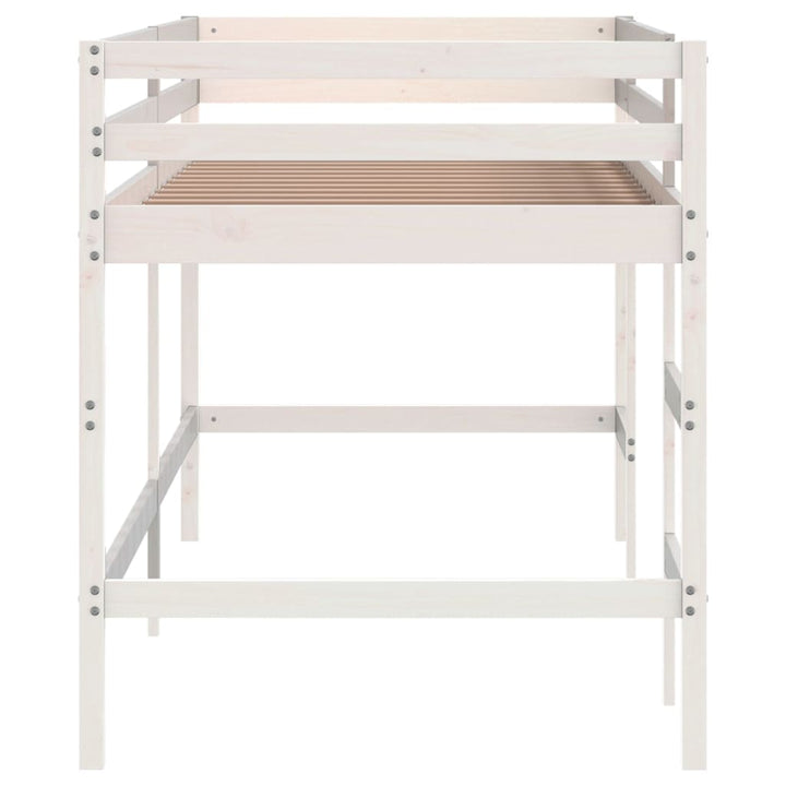 højseng med stige 90x190 cm massivt fyrretræ