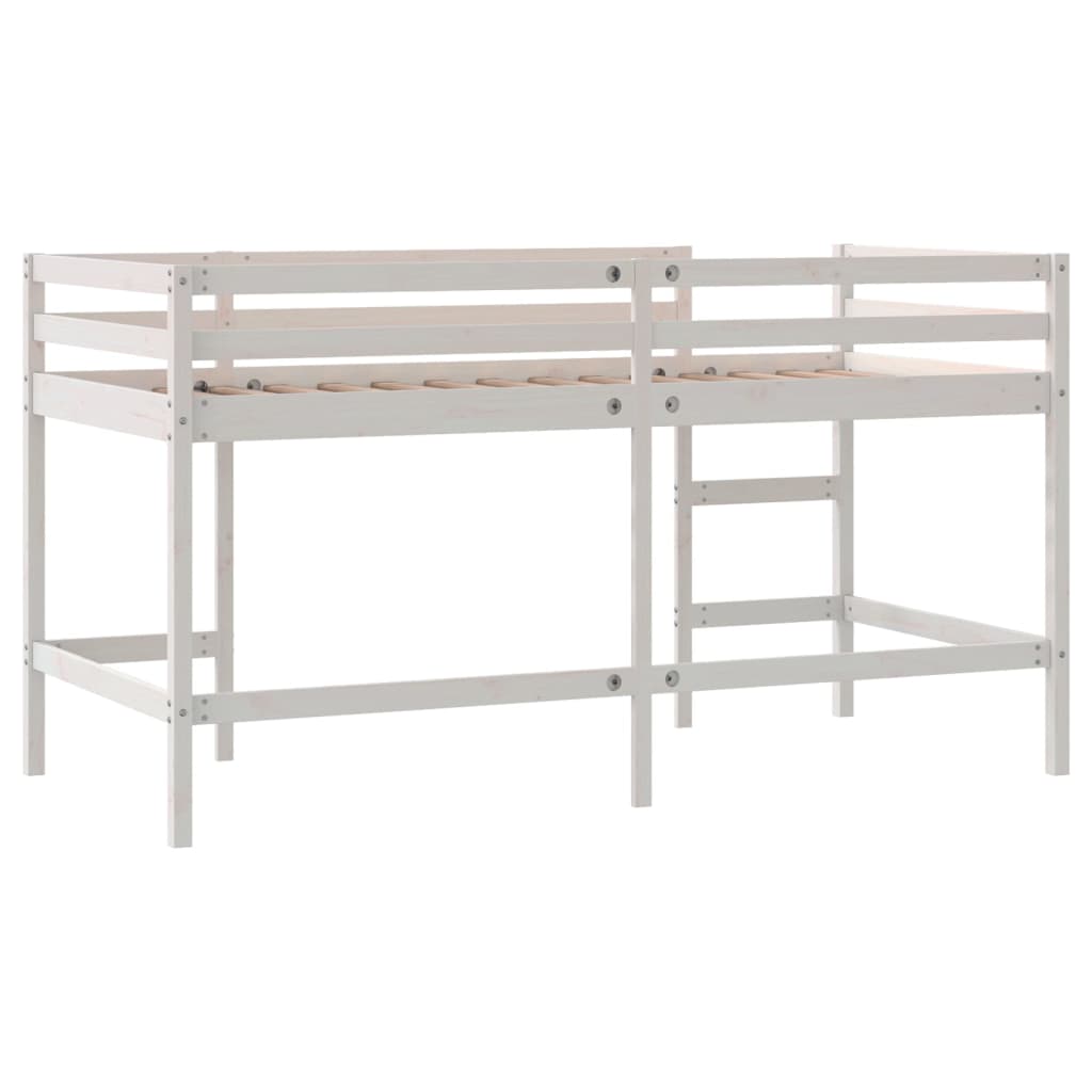 højseng med stige 90x190 cm massivt fyrretræ
