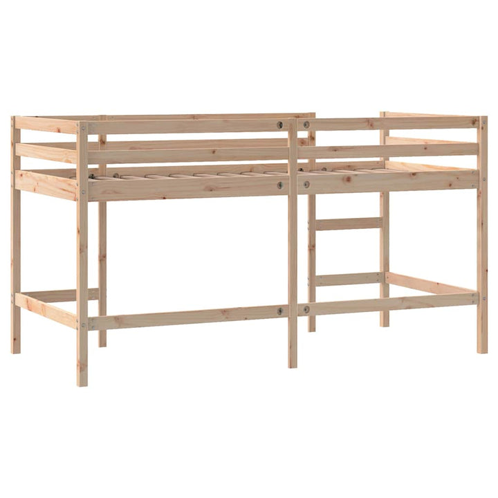 højseng med stige 90x190 cm massivt fyrretræ