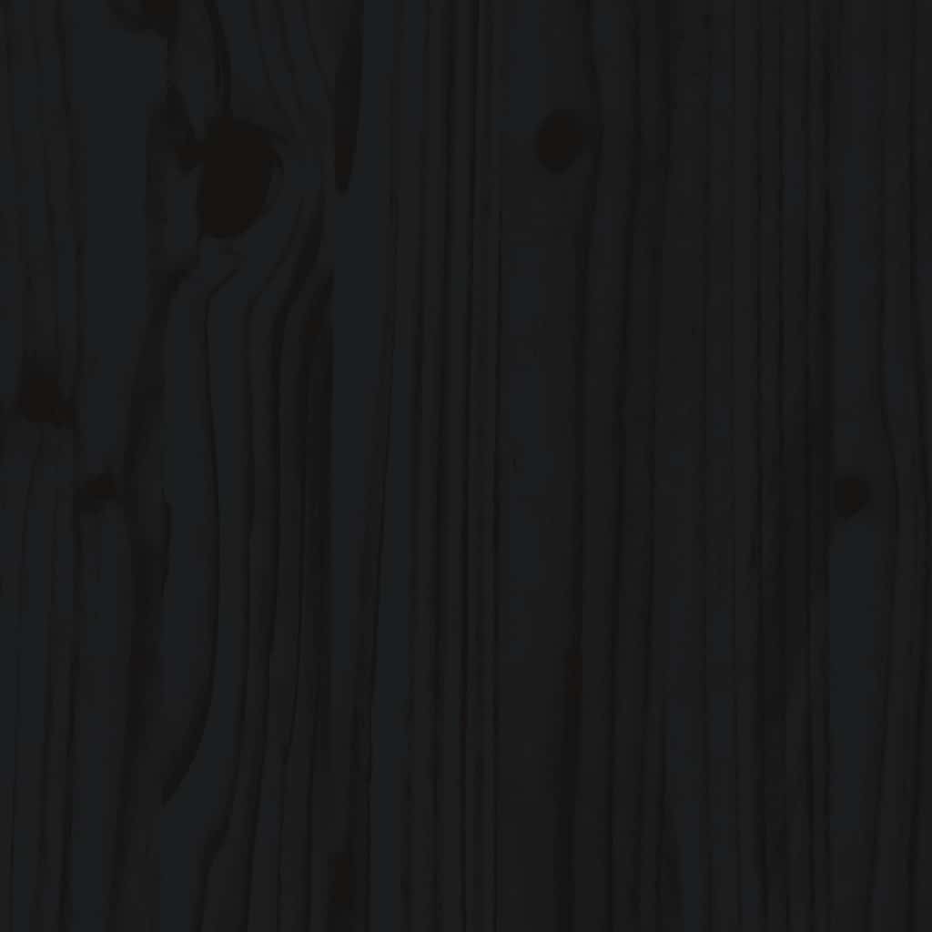 højseng med rutsjebane 80x200 cm massivt fyrretræ sort