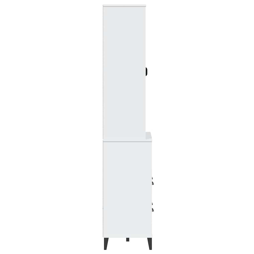 vitrineskab VIKEN 80x40x200 cm massivt fyrretræ hvid