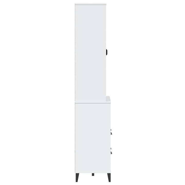 vitrineskab VIKEN 80x40x200 cm massivt fyrretræ hvid