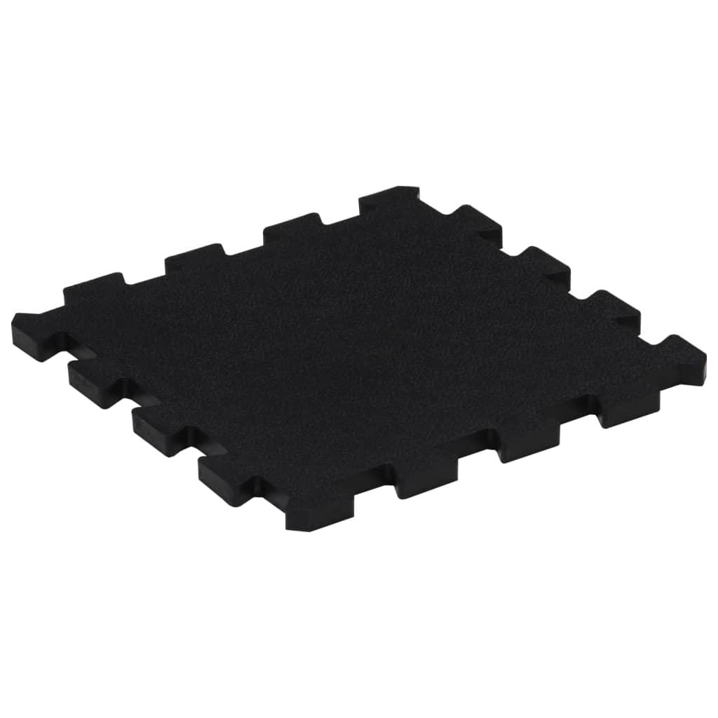 gulvmåtter 9 stk. 30x30 cm 16 mm gummi sort