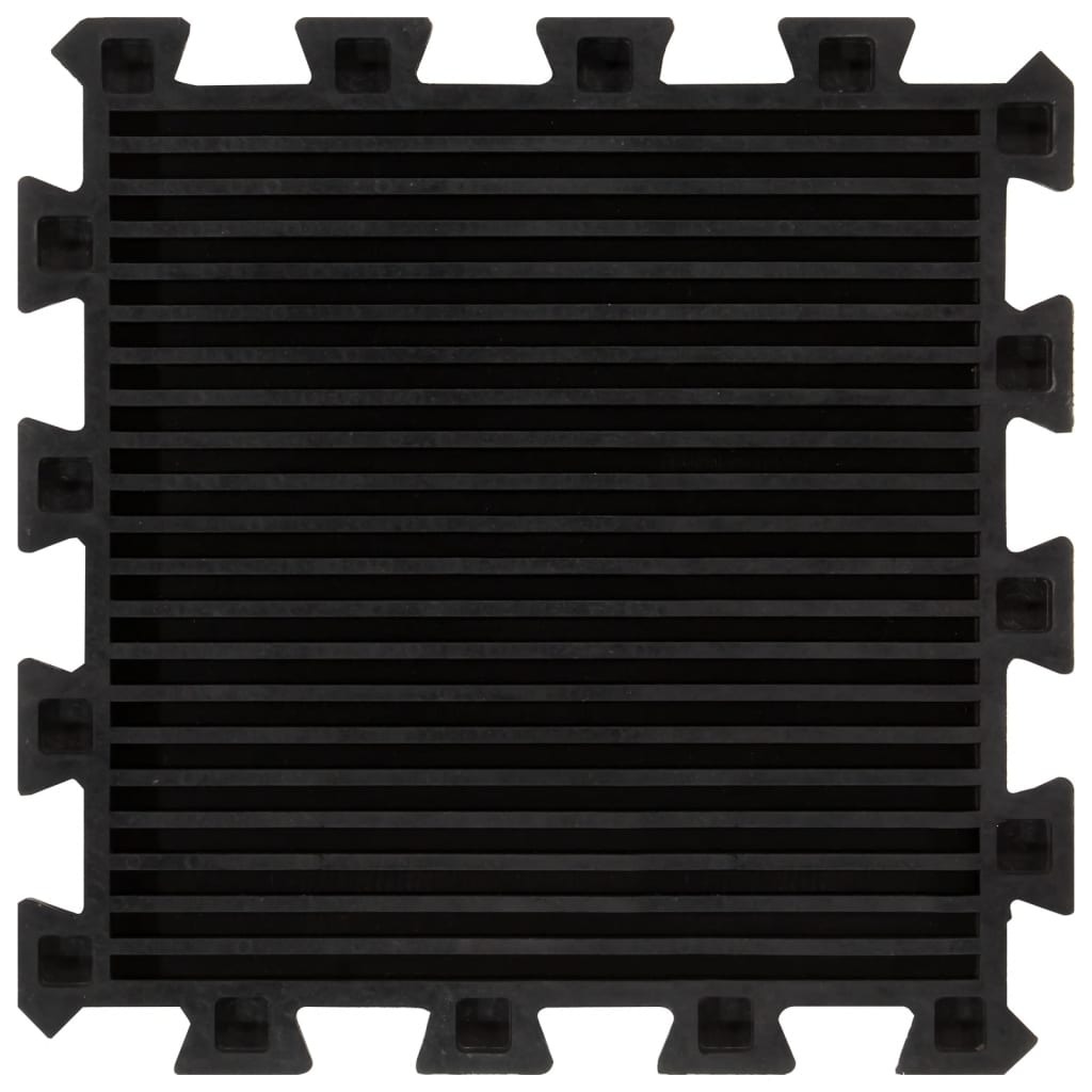 gulvmåtter 9 stk. 30x30 cm 16 mm gummi sort