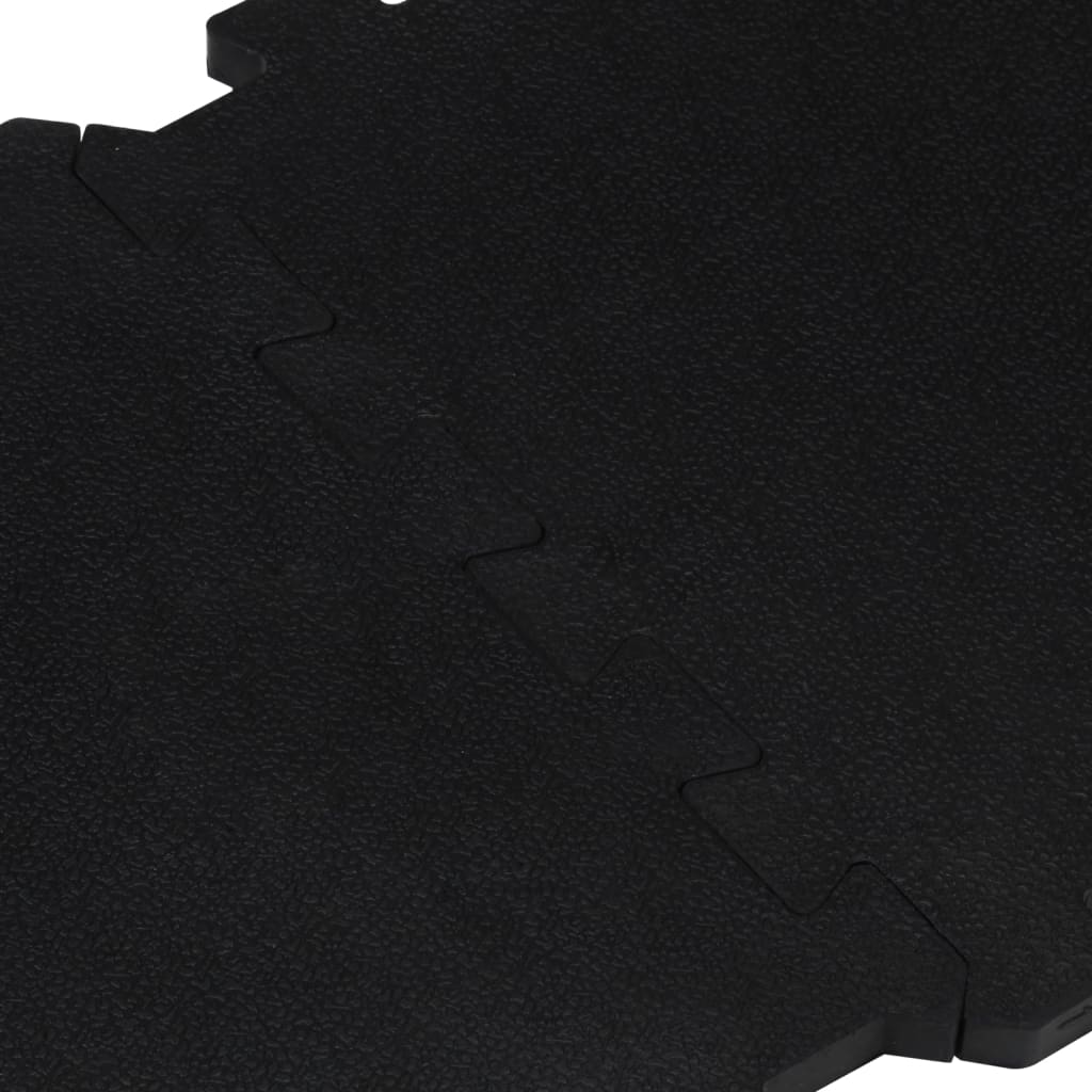 gulvmåtter 9 stk. 30x30 cm 16 mm gummi sort