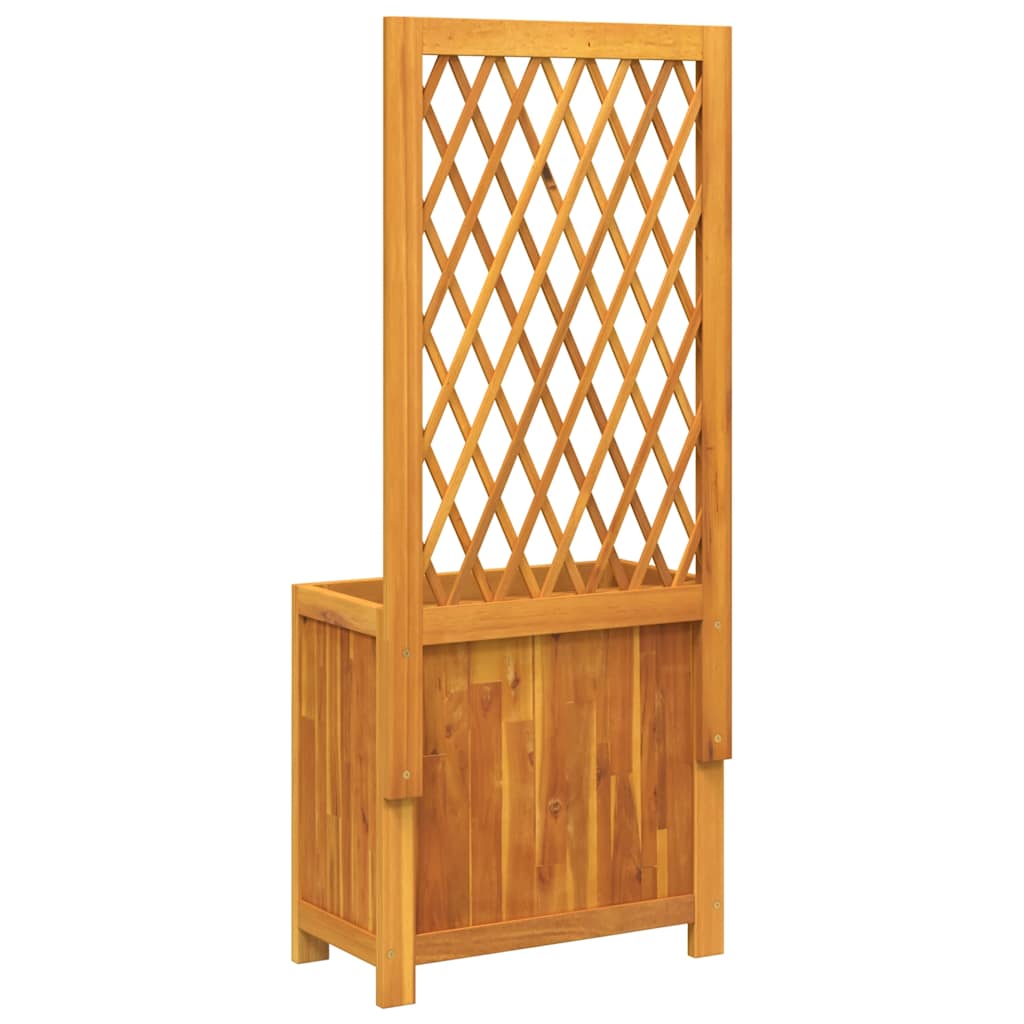 plantekasse med espalier 55x29,5x132 cm massivt akacietræ