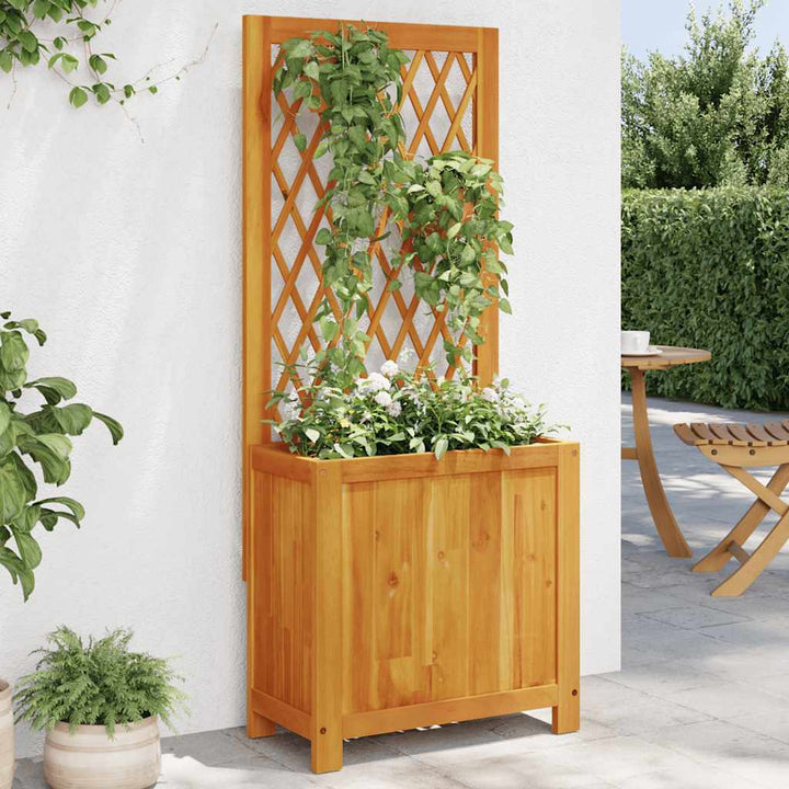 plantekasse med espalier 55x29,5x132 cm massivt akacietræ