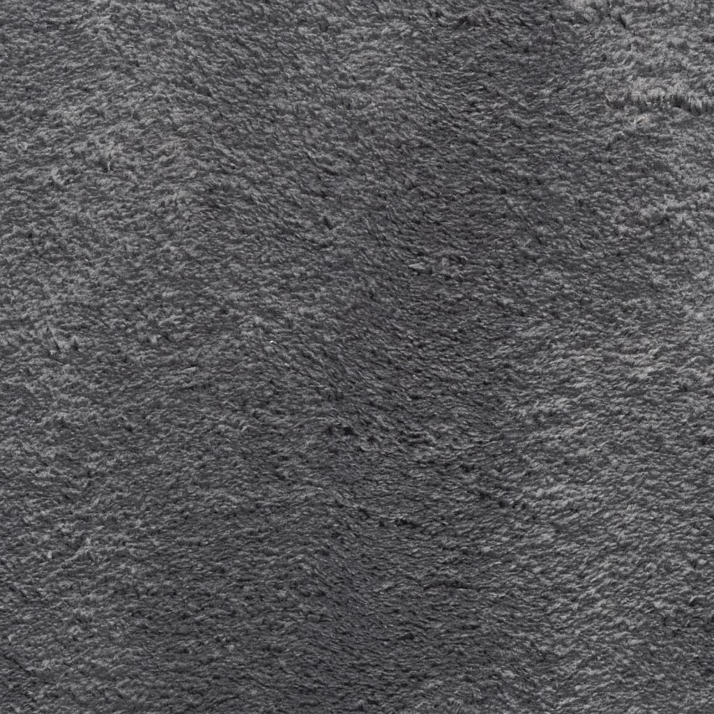 gulvtæppe HUARTE 80x200 cm kort luv og vaskbart antracitgrå