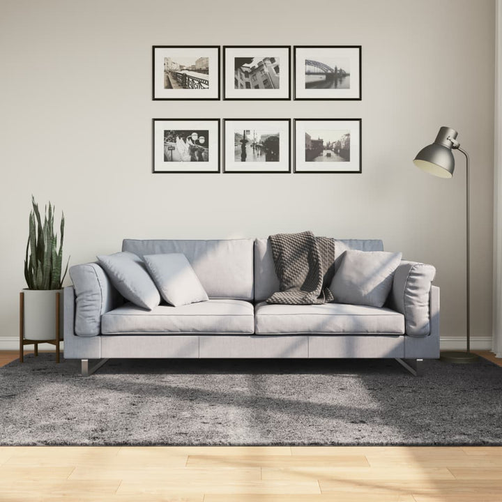 gulvtæppe HUARTE 160x230 cm kort luv og vaskbart antracitgrå