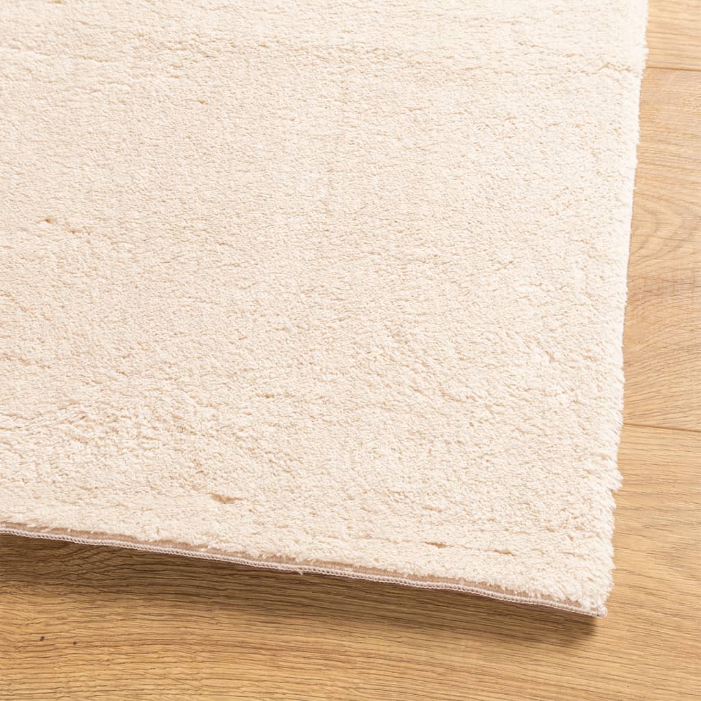 gulvtæppe HUARTE 120x170 cm kort luv og vaskbart beige