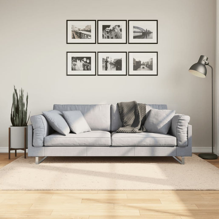 gulvtæppe HUARTE 140x200 cm kort luv og vaskbart beige