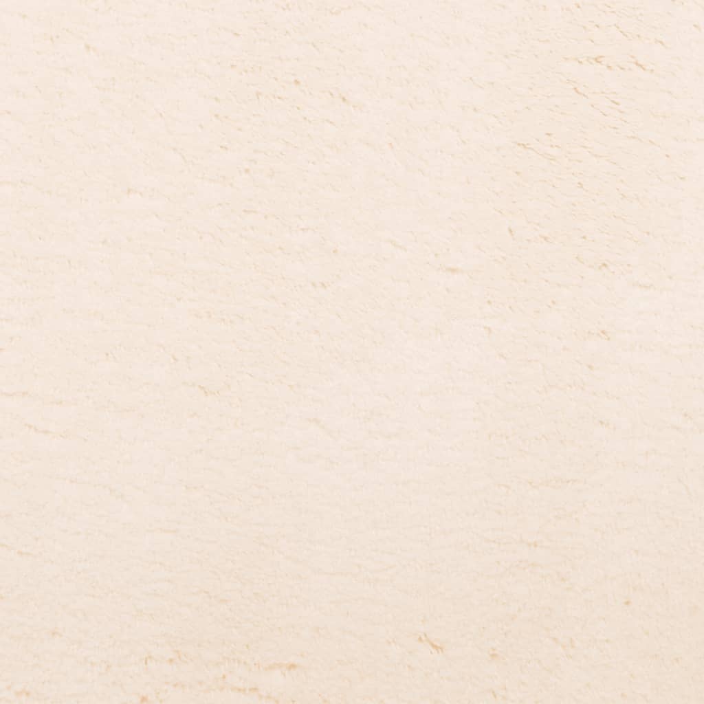 gulvtæppe HUARTE 160x160 cm kort luv og vaskbart beige