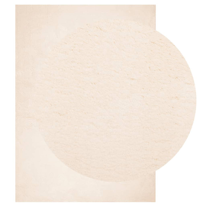 gulvtæppe HUARTE 240x340 cm kort luv og vaskbart beige