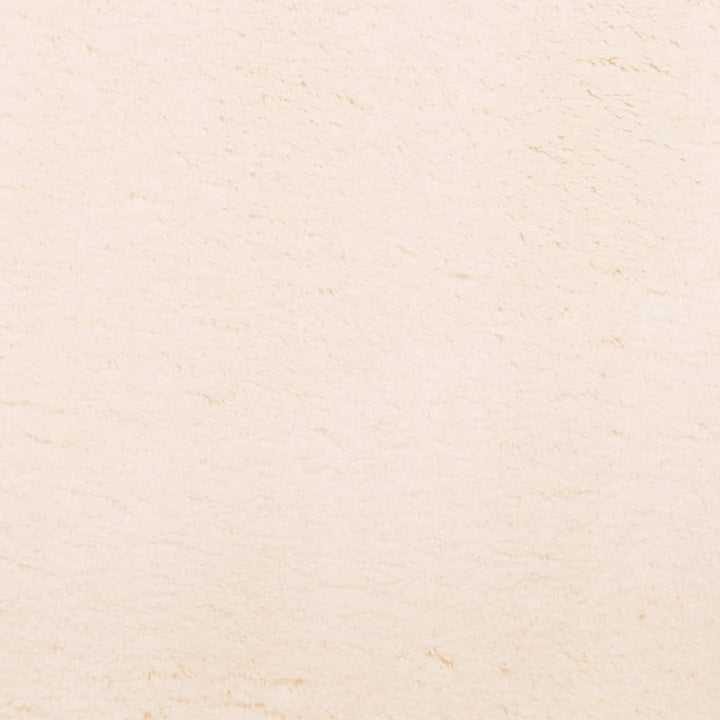 gulvtæppe HUARTE Ø 200 cm kort luv og vaskbart beige