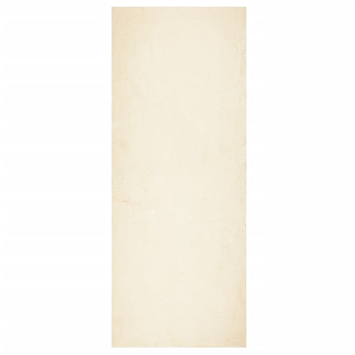 gulvtæppe HUARTE 80x200 cm kort luv og vaskbart cremefarvet