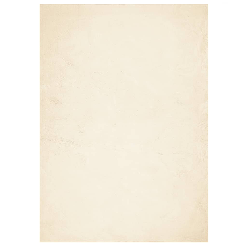 gulvtæppe HUARTE 160x230 cm kort luv og vaskbart cremefarvet