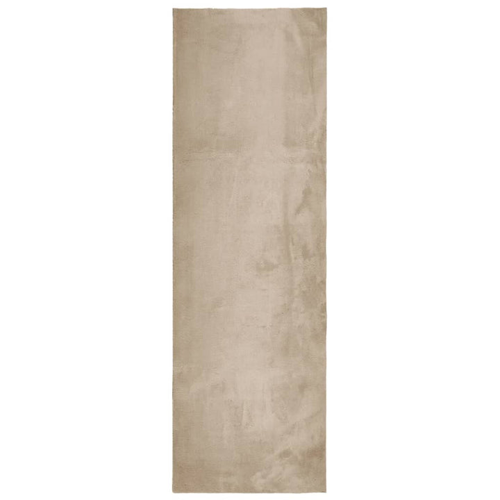 gulvtæppe HUARTE 80x250 cm kort luv og vaskbart sandfarvet