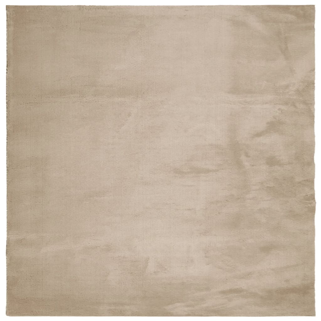 gulvtæppe HUARTE 240x240 cm kort luv og vaskbart sandfarvet