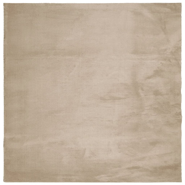 gulvtæppe HUARTE 240x240 cm kort luv og vaskbart sandfarvet