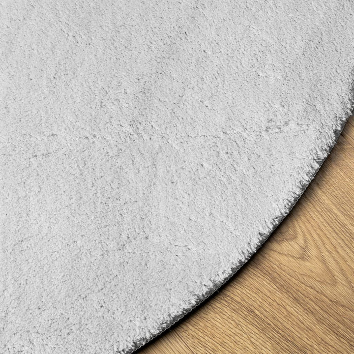 gulvtæppe HUARTE Ø 100 cm kort luv og vaskbart grå