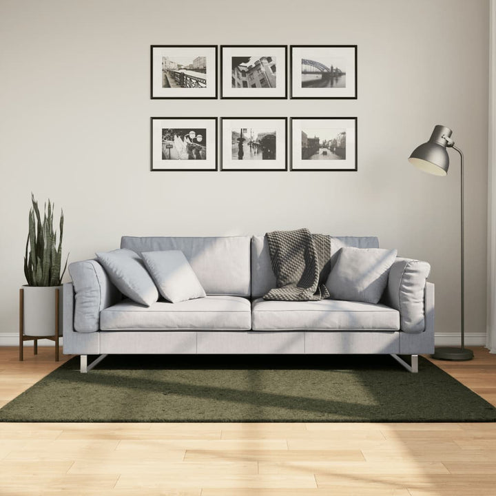 gulvtæppe HUARTE 120x170 cm kort luv og vaskbart skovgrøn