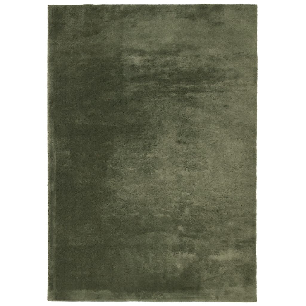 gulvtæppe HUARTE 160x230 cm kort luv og vaskbart skovgrøn