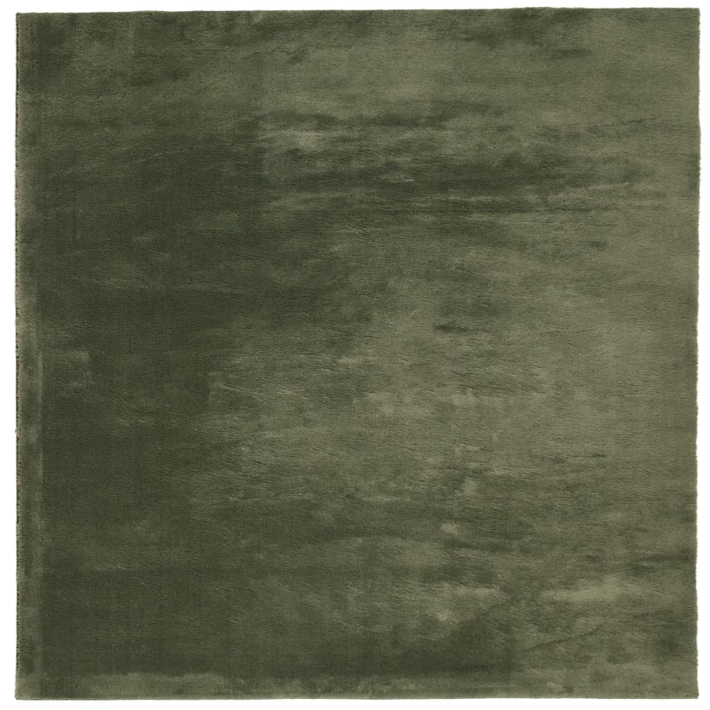 gulvtæppe HUARTE 200x200 cm kort luv og vaskbart skovgrøn