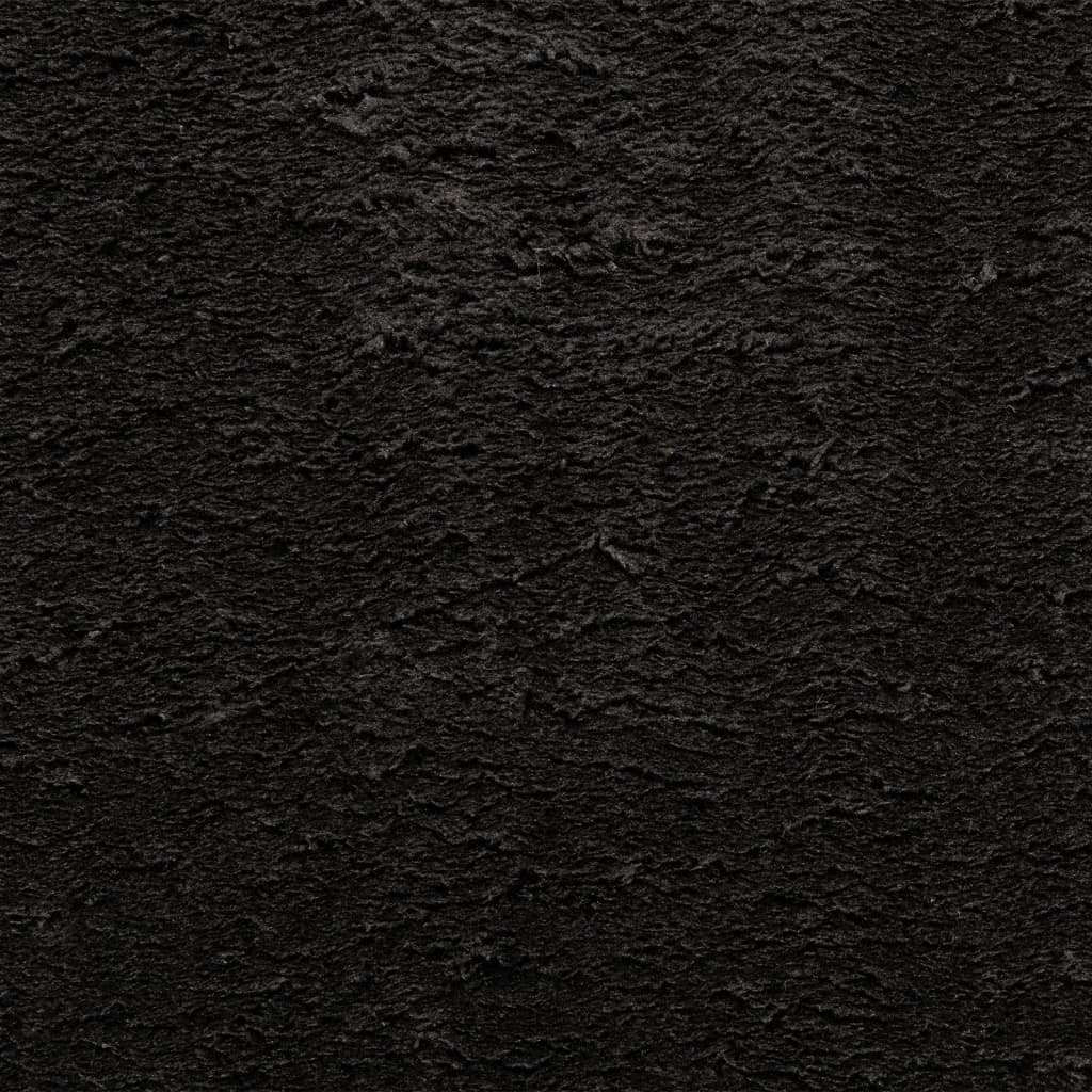 gulvtæppe HUARTE 200x200 cm kort luv og vaskbart sort