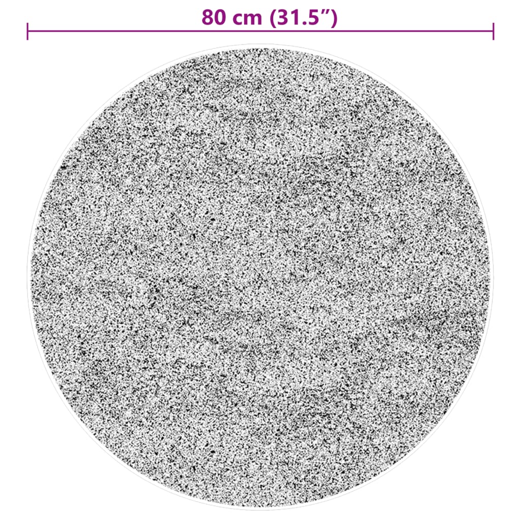 gulvtæppe HUARTE Ø 80 cm kort luv og vaskbart sort