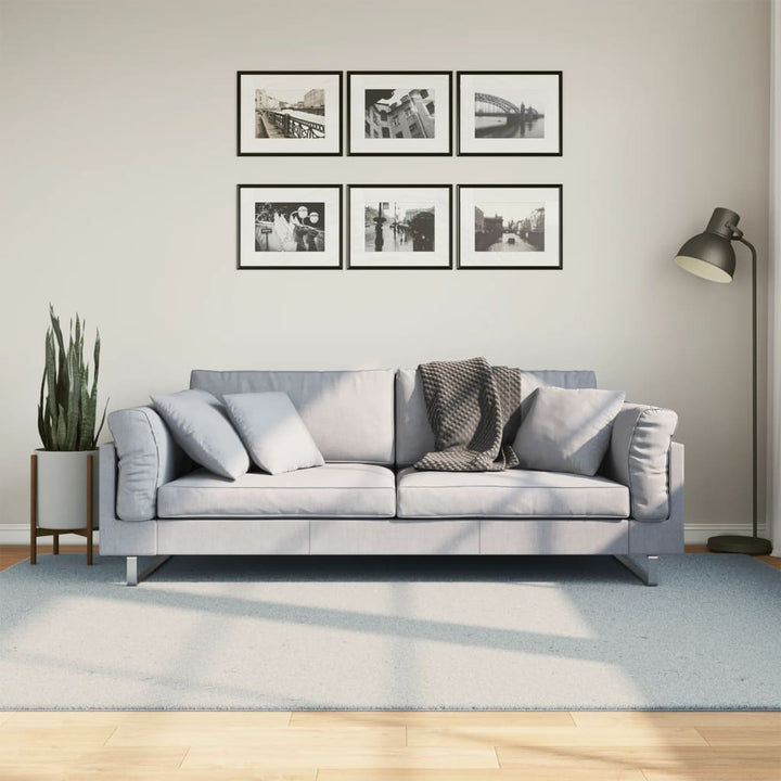 gulvtæppe HUARTE 160x230 cm kort luv og vaskbart blå