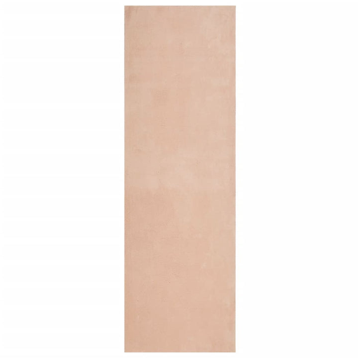 gulvtæppe HUARTE 80x250 cm kort luv og vaskbart rosa