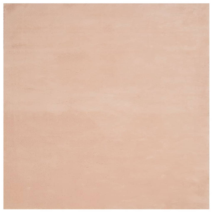 gulvtæppe HUARTE 160x160 cm kort luv og vaskbart rosa