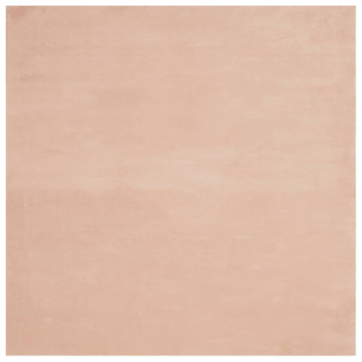 gulvtæppe HUARTE 200x200 cm kort luv og vaskbart rosa