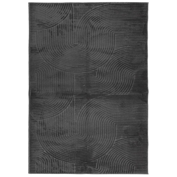 gulvtæppe IZA 160x230 cm kort luv skandinavisk look antracitgrå