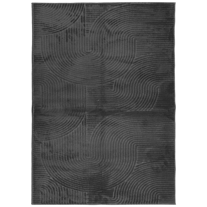 gulvtæppe IZA 200x280 cm kort luv skandinavisk look antracitgrå