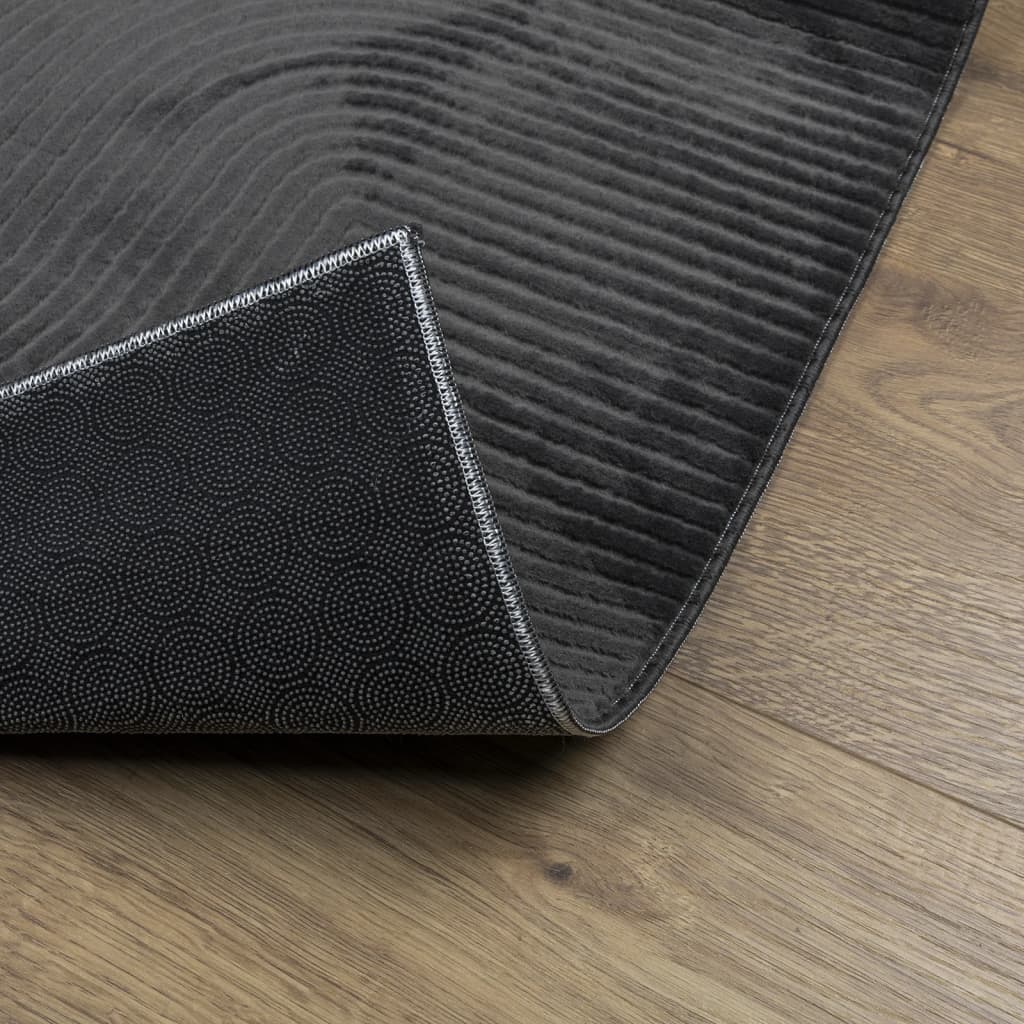 gulvtæppe IZA 200x280 cm kort luv skandinavisk look antracitgrå