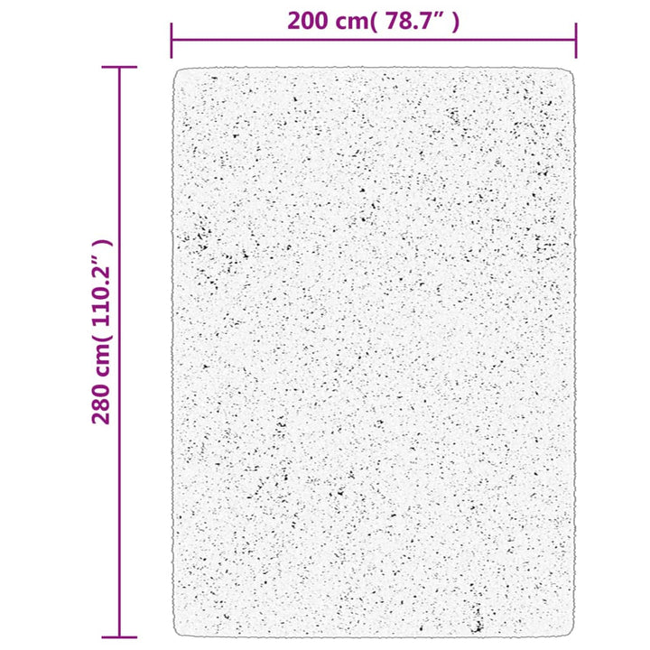 gulvtæppe IZA 200x280 cm kort luv skandinavisk look antracitgrå