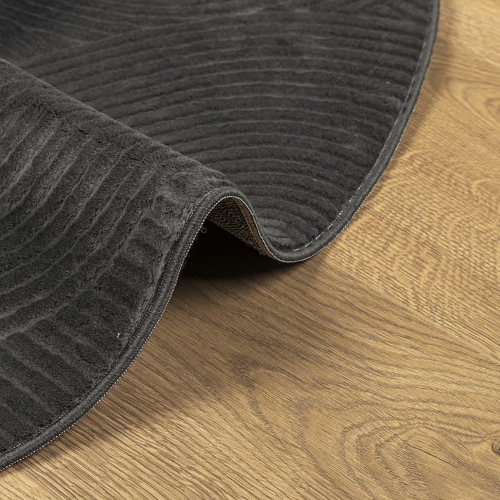 gulvtæppe IZA Ø 120 cm cm kort luv skandinavisk look antracit