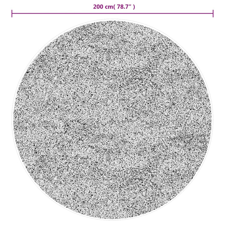 gulvtæppe IZA Ø 200 cm cm kort luv skandinavisk look antracit