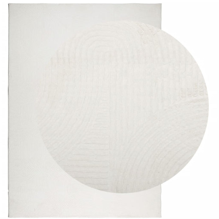 gulvtæppe IZA 240x340 cm kort luv skandinavisk look cremefarvet