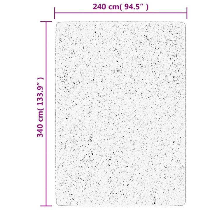 gulvtæppe IZA 240x340 cm kort luv skandinavisk look cremefarvet