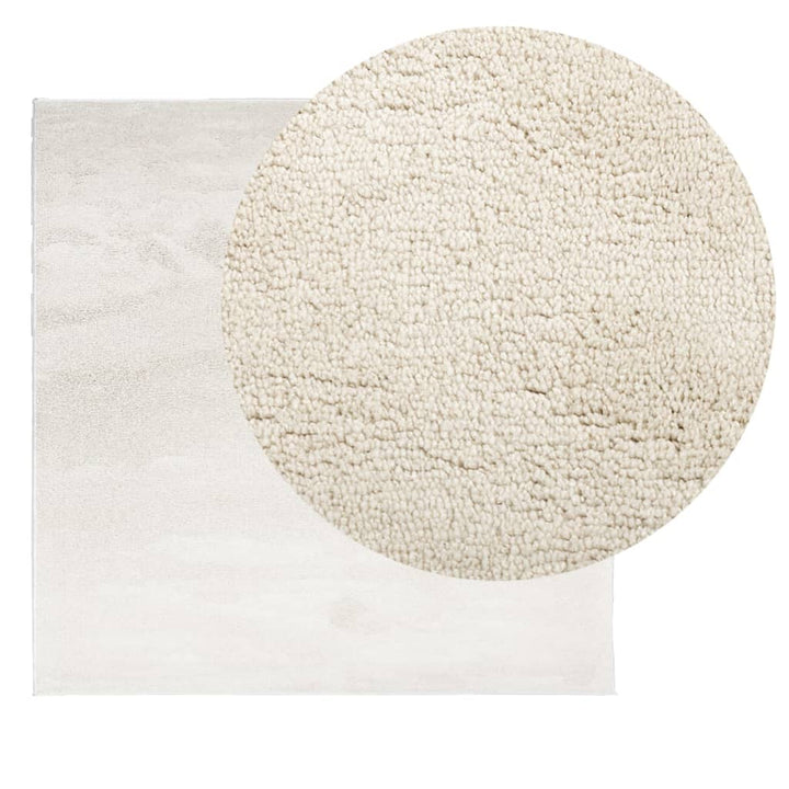 gulvtæppe OVIEDO 200x200 cm kort luv beige