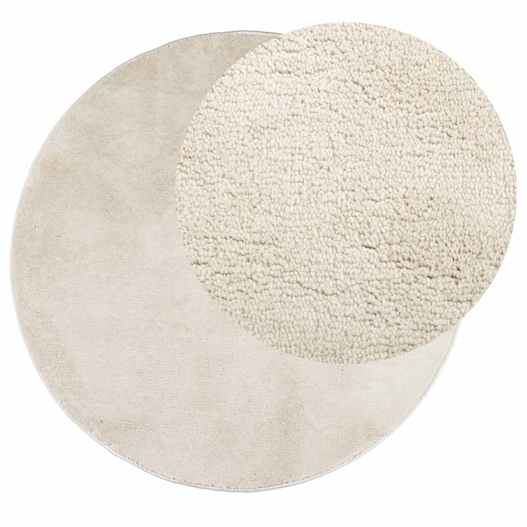 gulvtæppe OVIEDO Ø 160 cm kort luv beige