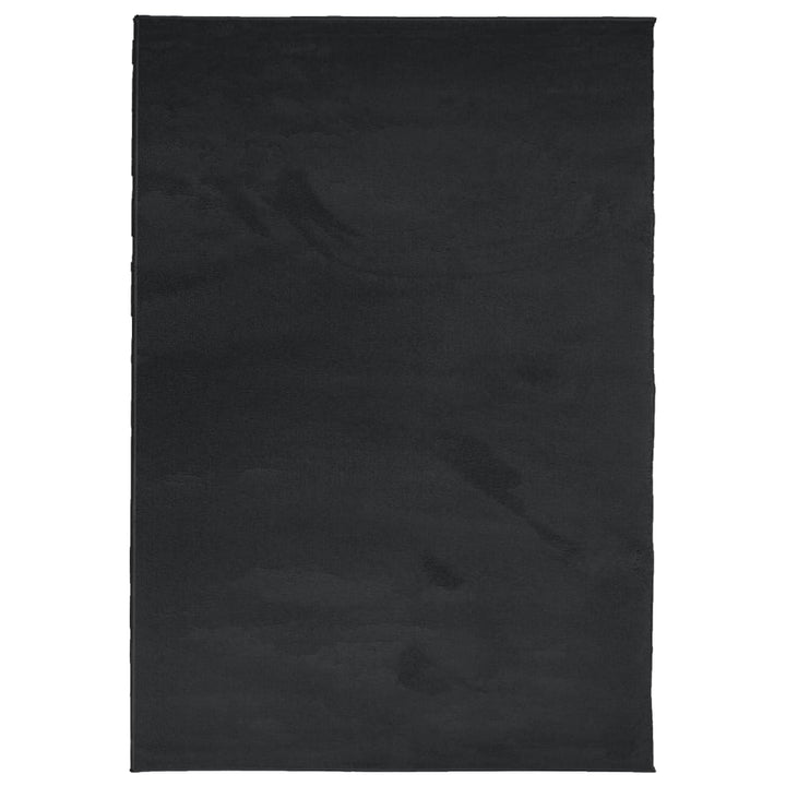 gulvtæppe OVIEDO 140x200 cm kort luv sort