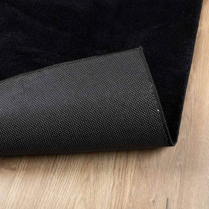 gulvtæppe OVIEDO 160x230 cm kort luv sort