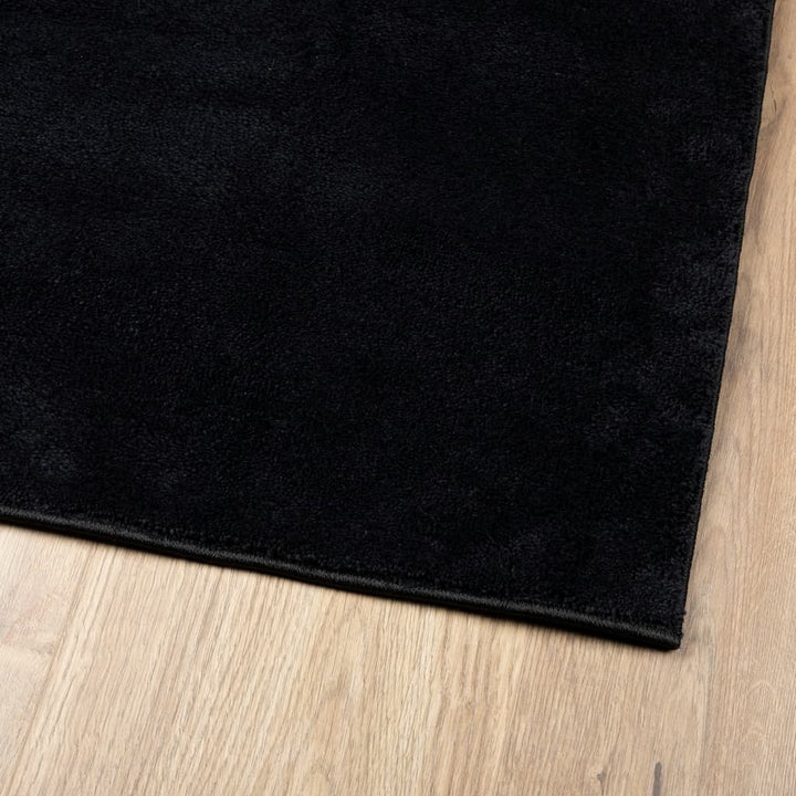 gulvtæppe OVIEDO 200x200 cm kort luv sort