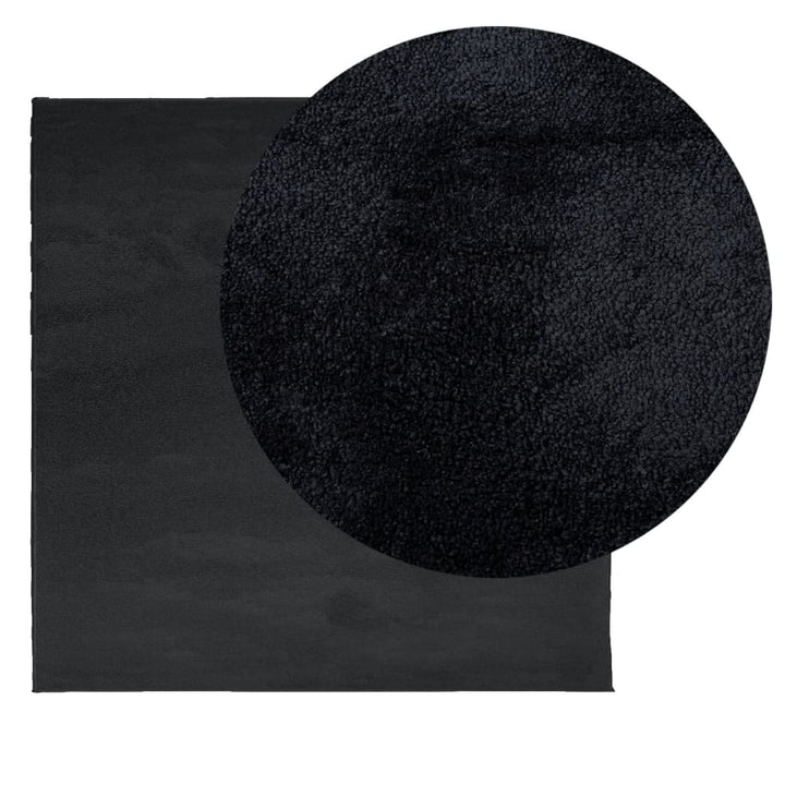 gulvtæppe OVIEDO 240x240 cm kort luv sort