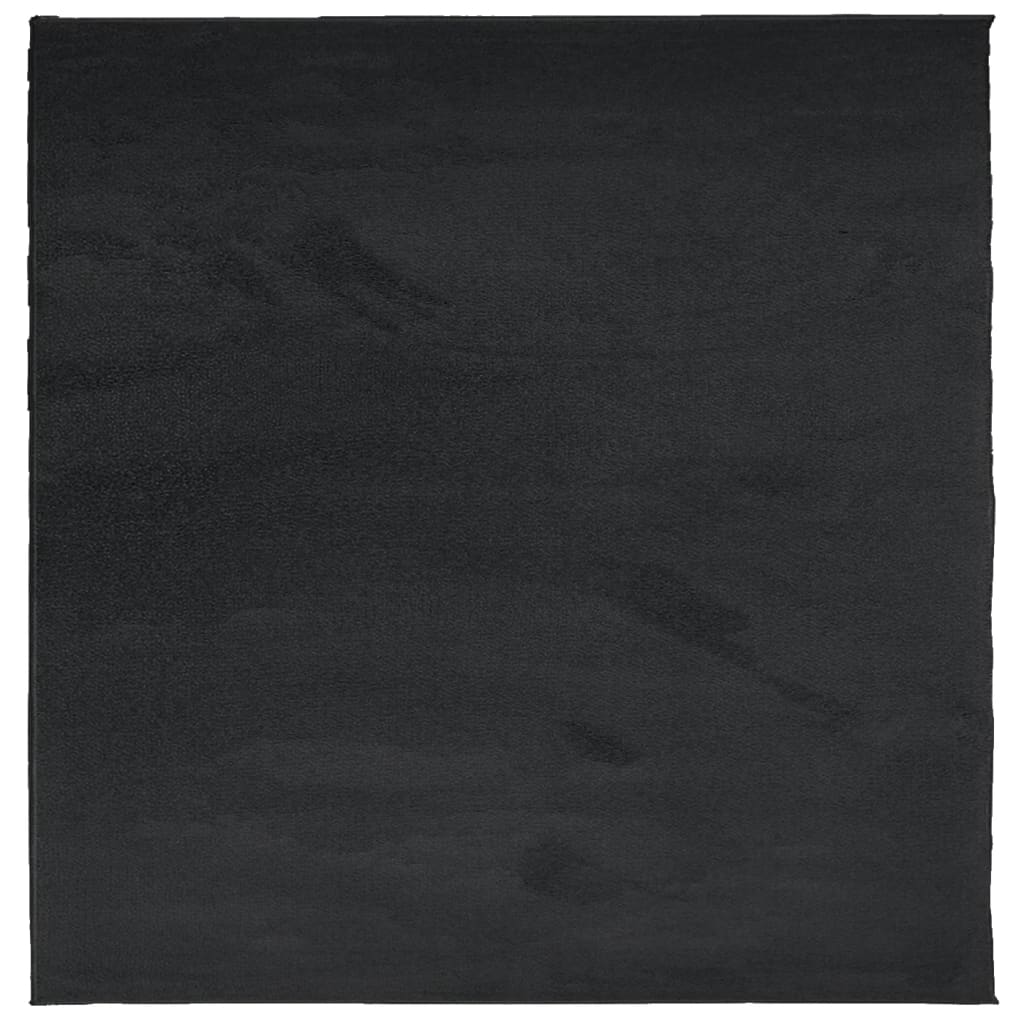gulvtæppe OVIEDO 240x240 cm kort luv sort